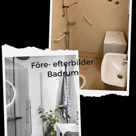 Före- och efterbilder från badrummet