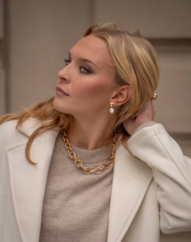 Biarritz halsband, guldkedja med kristall