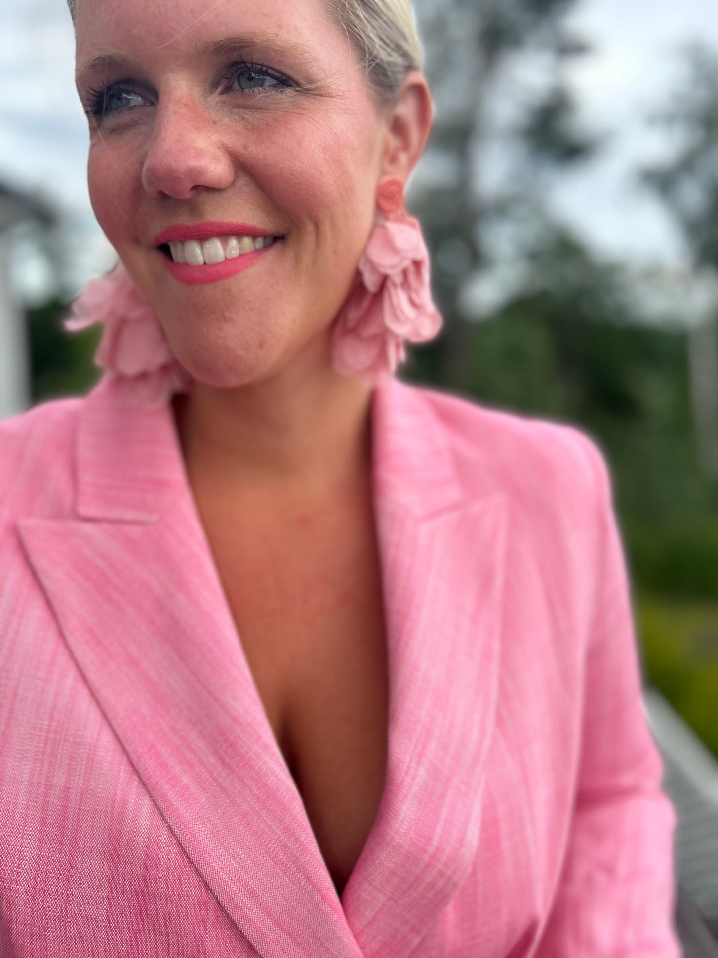 Örhängen rosa boho style