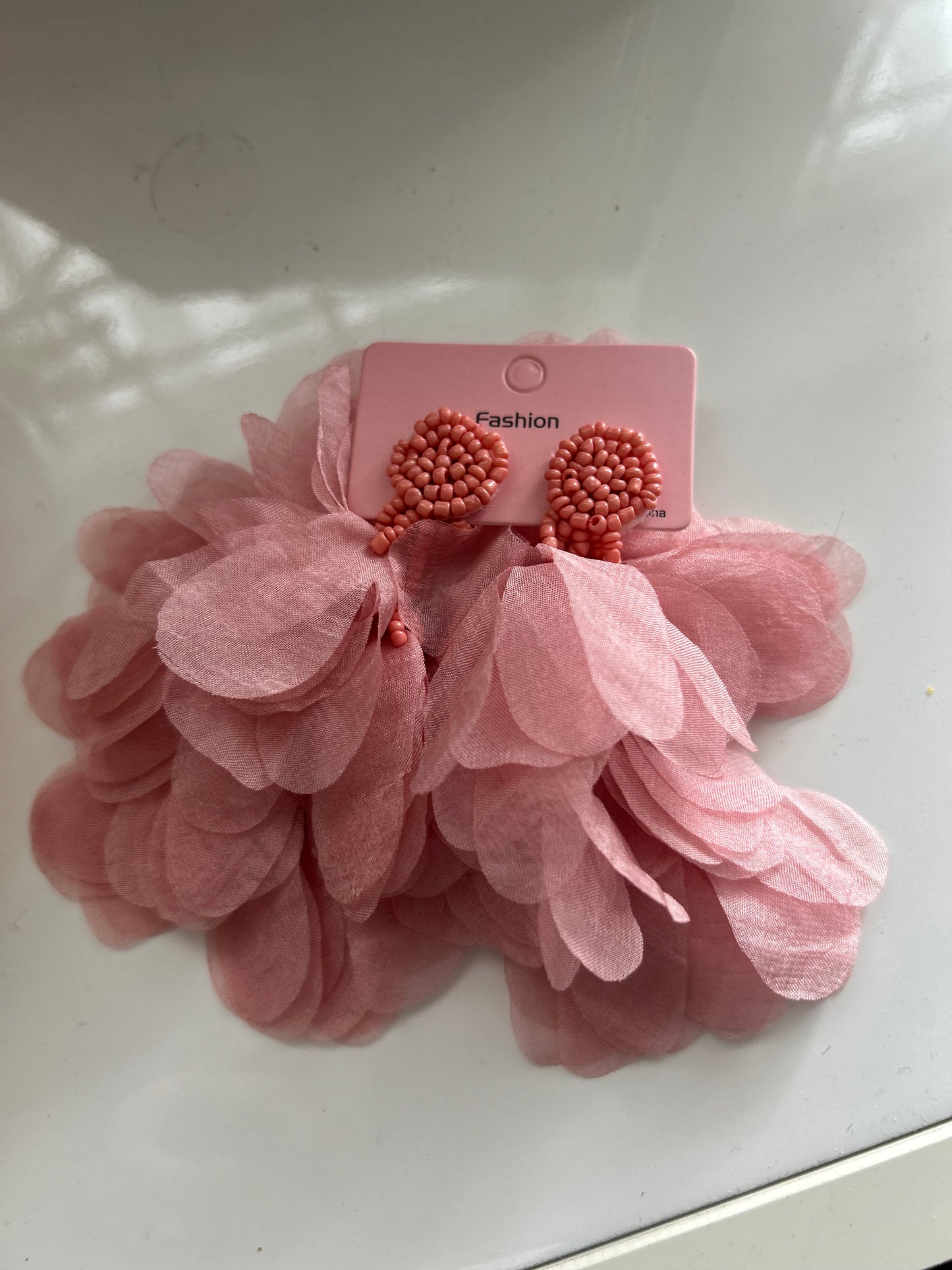 Örhängen rosa boho style