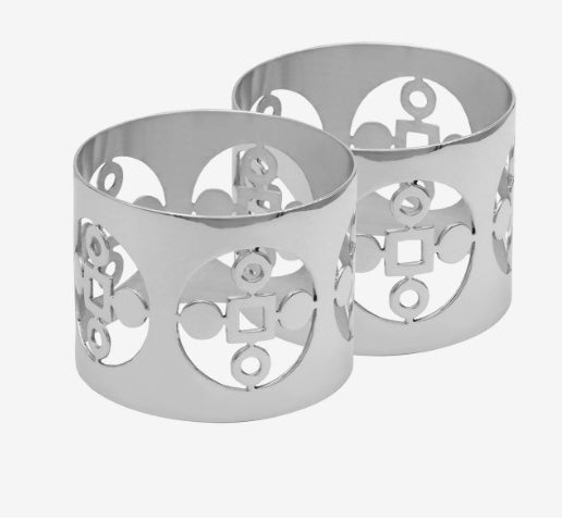 Servettringar Anima Gemella, silver, 2-pack