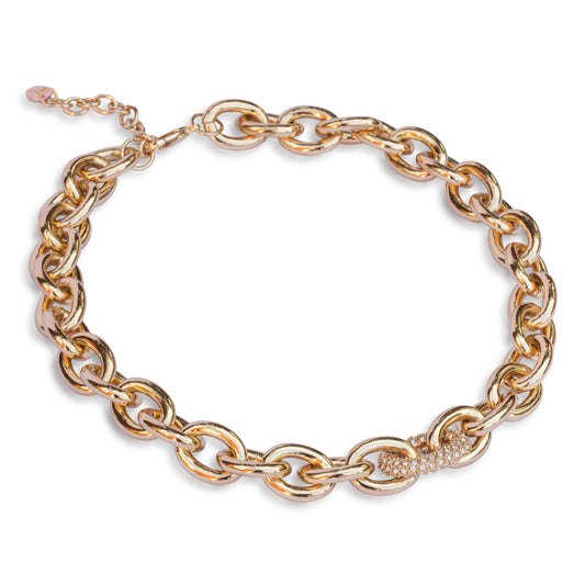 Biarritz halsband, guldkedja med kristall