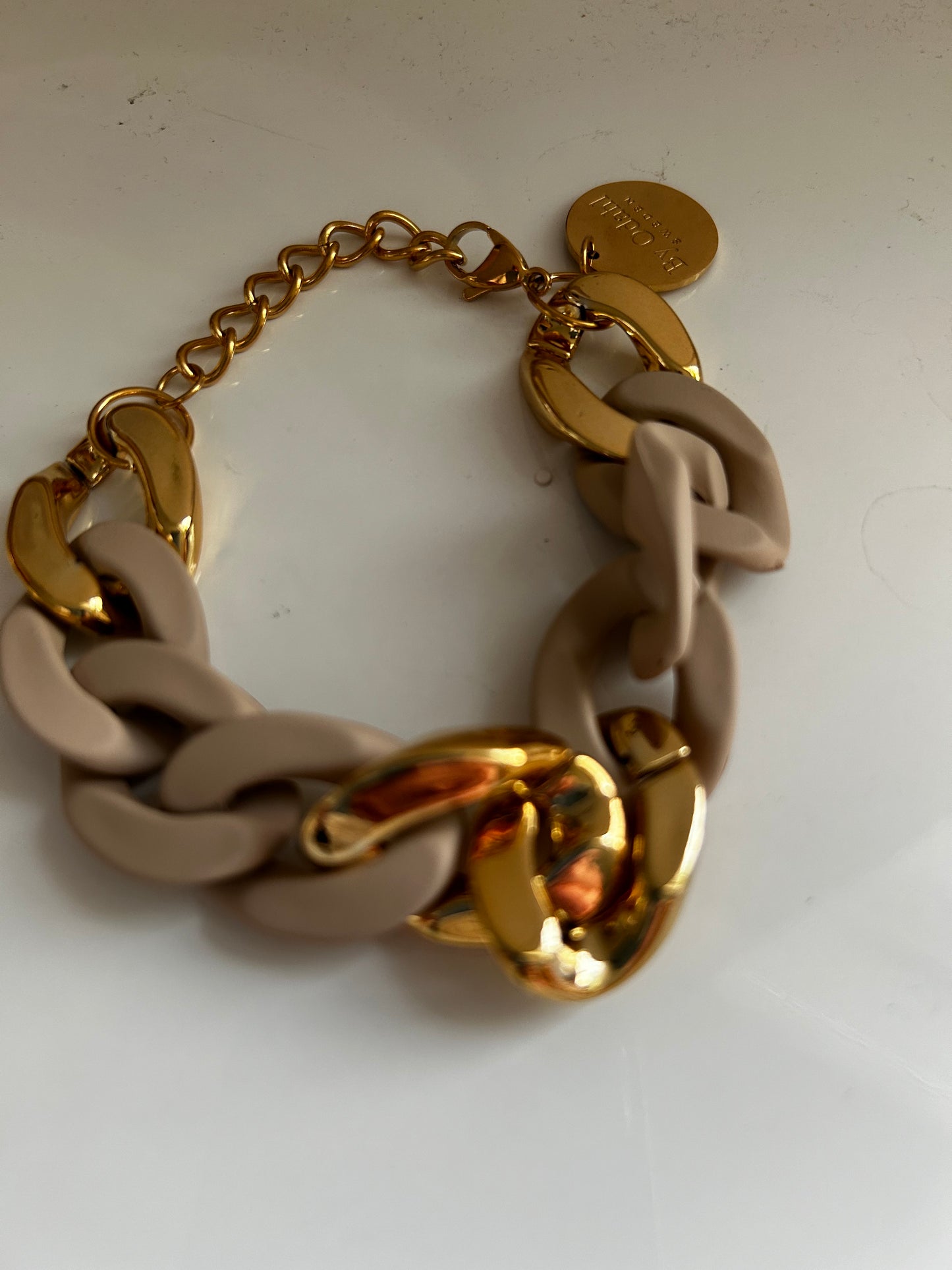 Armband kedja guld/beige