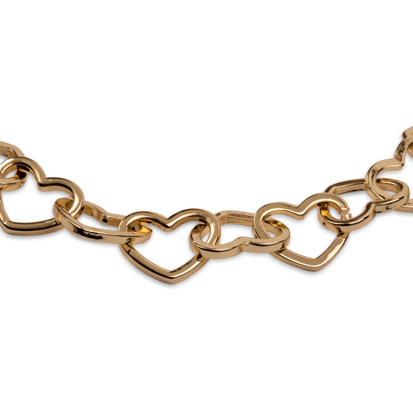 Halsband kedja med hjärtan guld