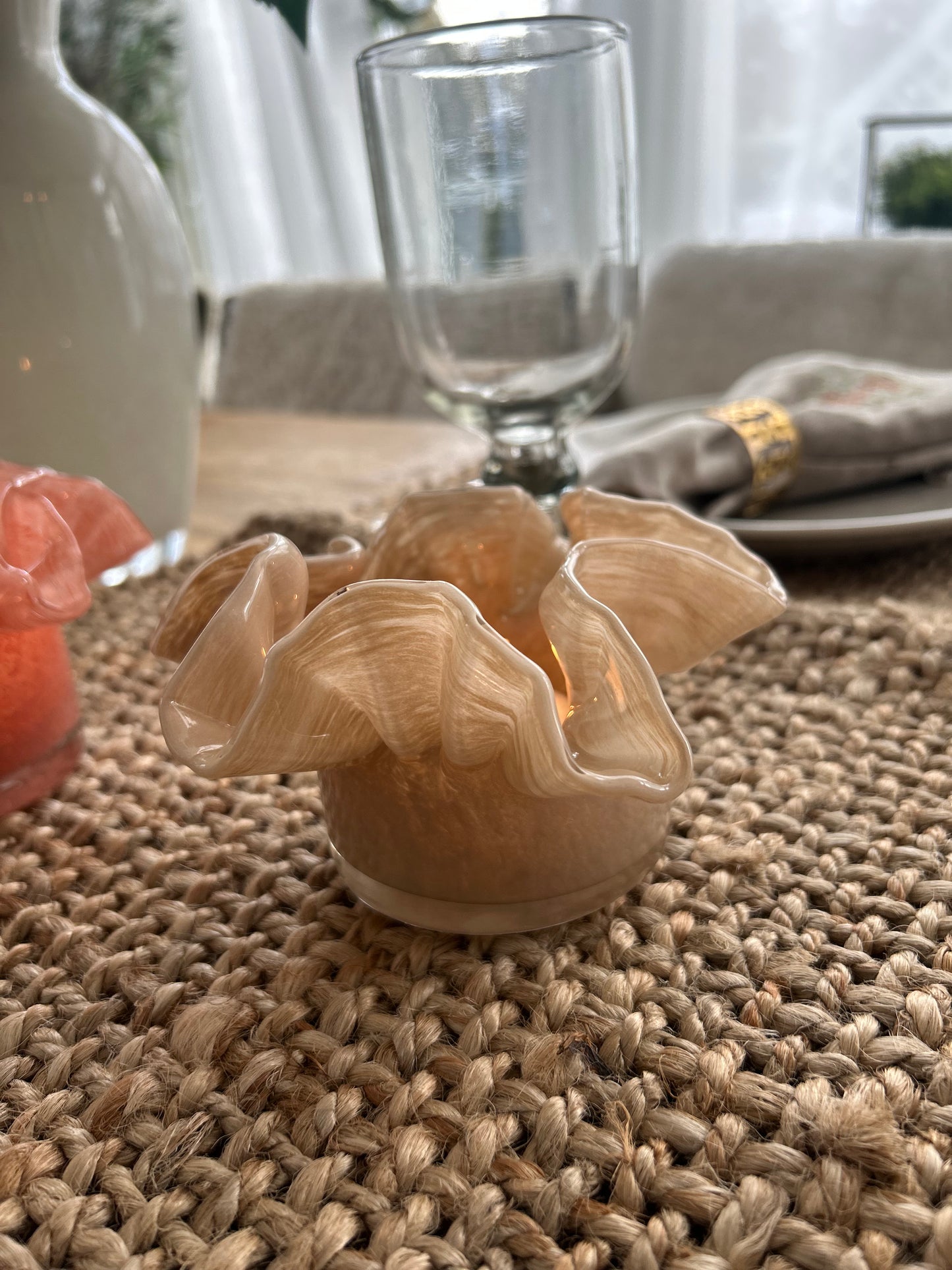 Ljuslykta Flor, beige