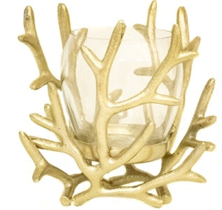 Ljuslykta korall i guld