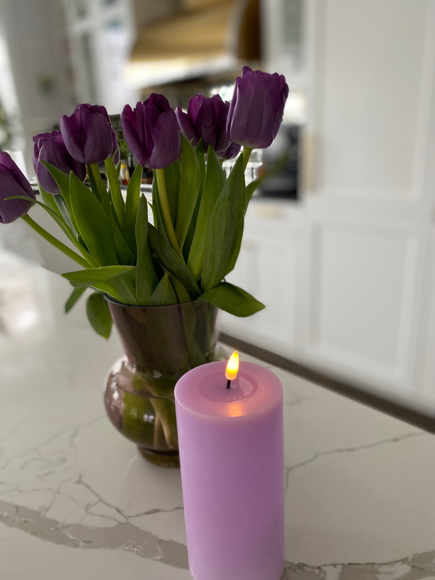 LEDljus Lavendel 7,5x15cm