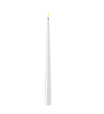 Middagsljus, LEDljus, vita, 28cm höga, 2-pack