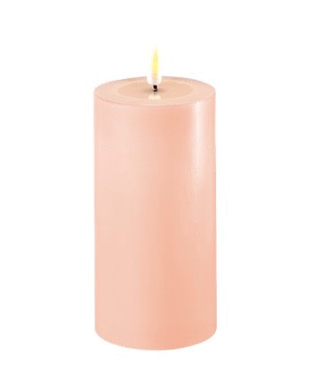 LED ljus, blockljus, rosa, 7,5x15cm