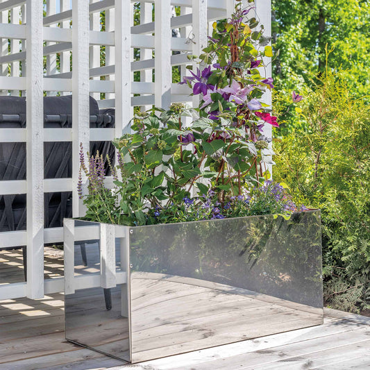 Blomlåda i rostfri plåt