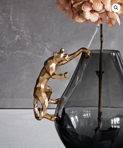 Dekoration till vas, Jaguar, Guld
