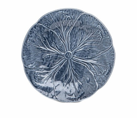 Tallrik, blå med blad-mönster, XL - 31,5 cm