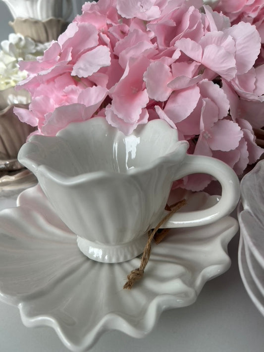 Blomstra mugg, vit, andrahandssoretring