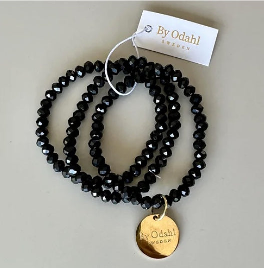 Armband pärlor, stretch, svart