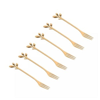 Gafflar guldförgyllda 6-pack