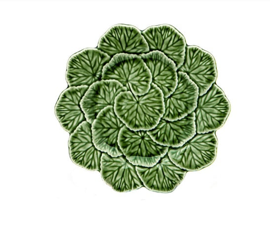 Assiett lövblad, grön 22cm