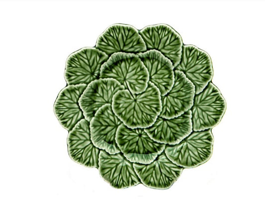 Assiett lövblad, grön 22cm