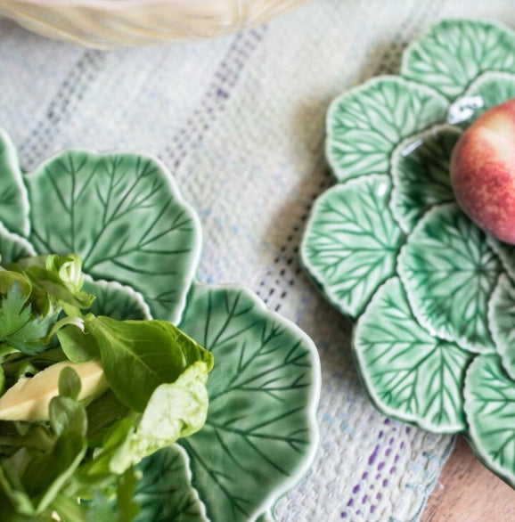 Assiett lövblad, grön 22cm