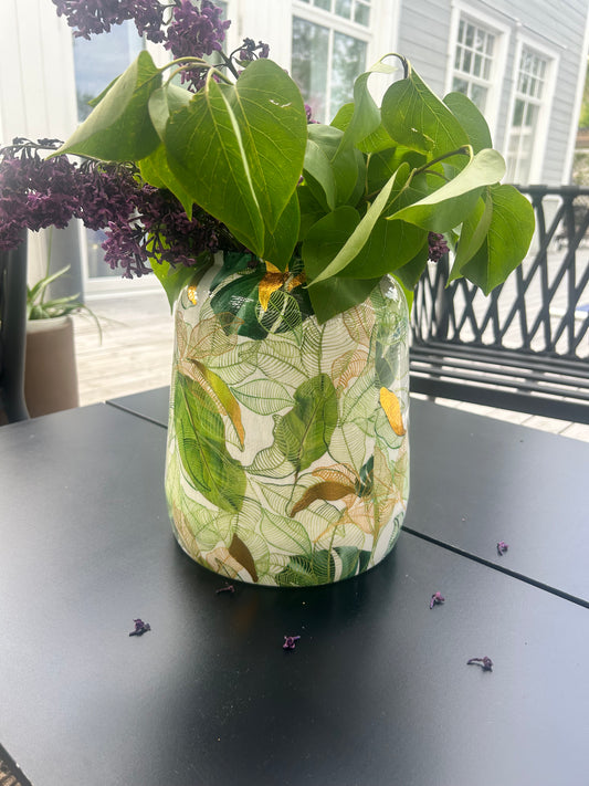Kruka/vas av zink, Monstera, liten