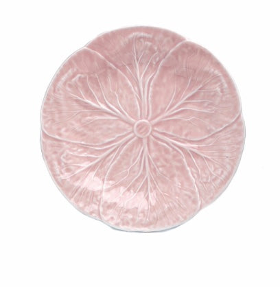 Tallrik med blad motiv, rosa, 26,5 cm