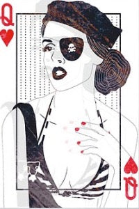 Digital tavla Queen of Hearts Pirate-Style